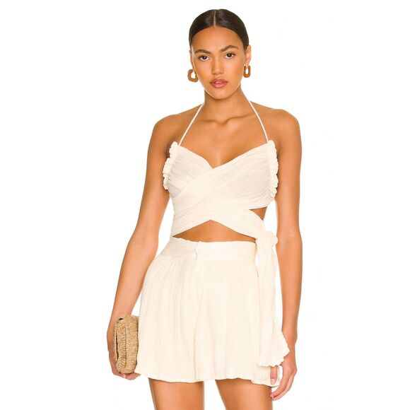 Jen's Pirate Booty for Free people Appolonia silver sequin gray tie top - Picture 5 of 9